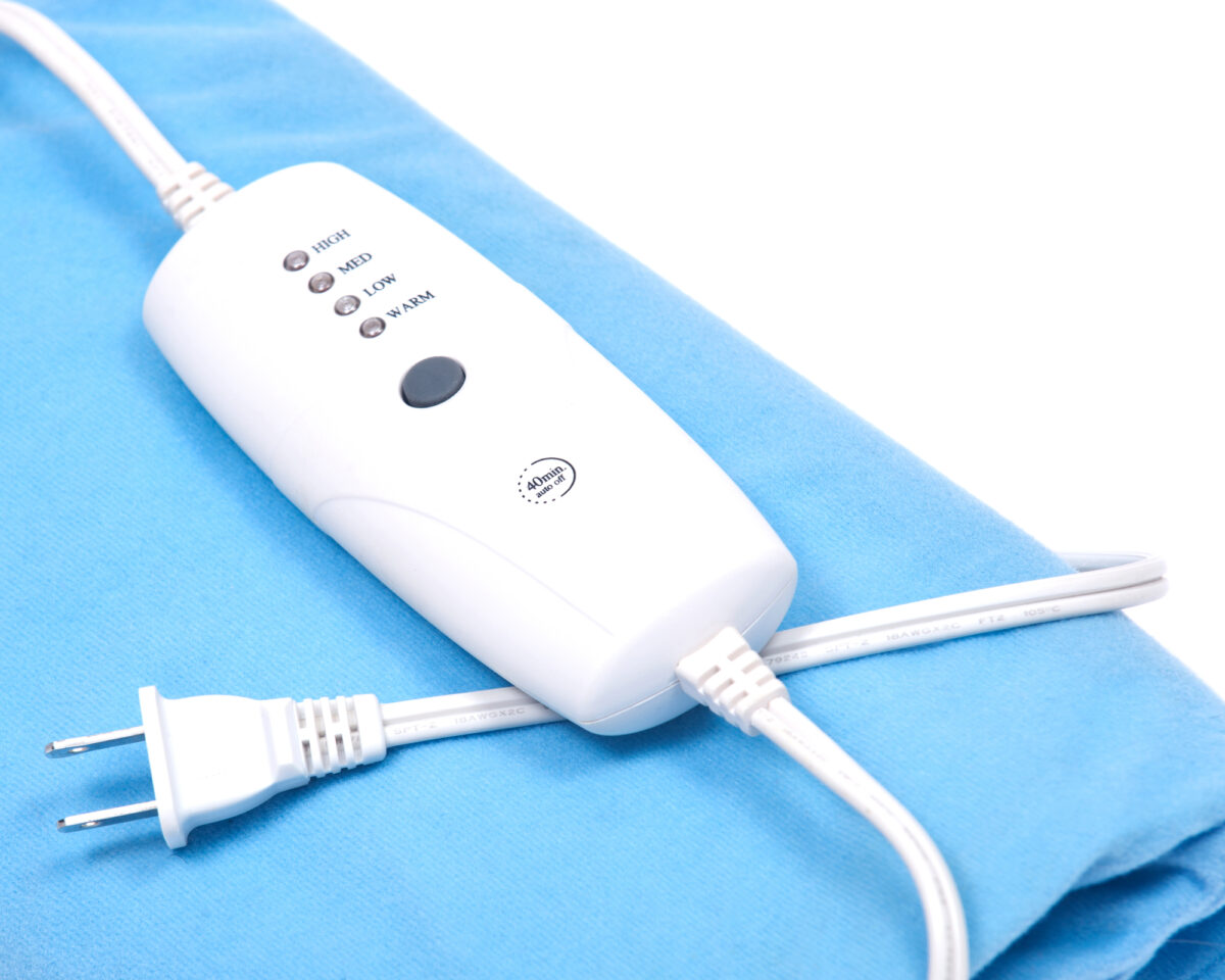 blue electric heating pad