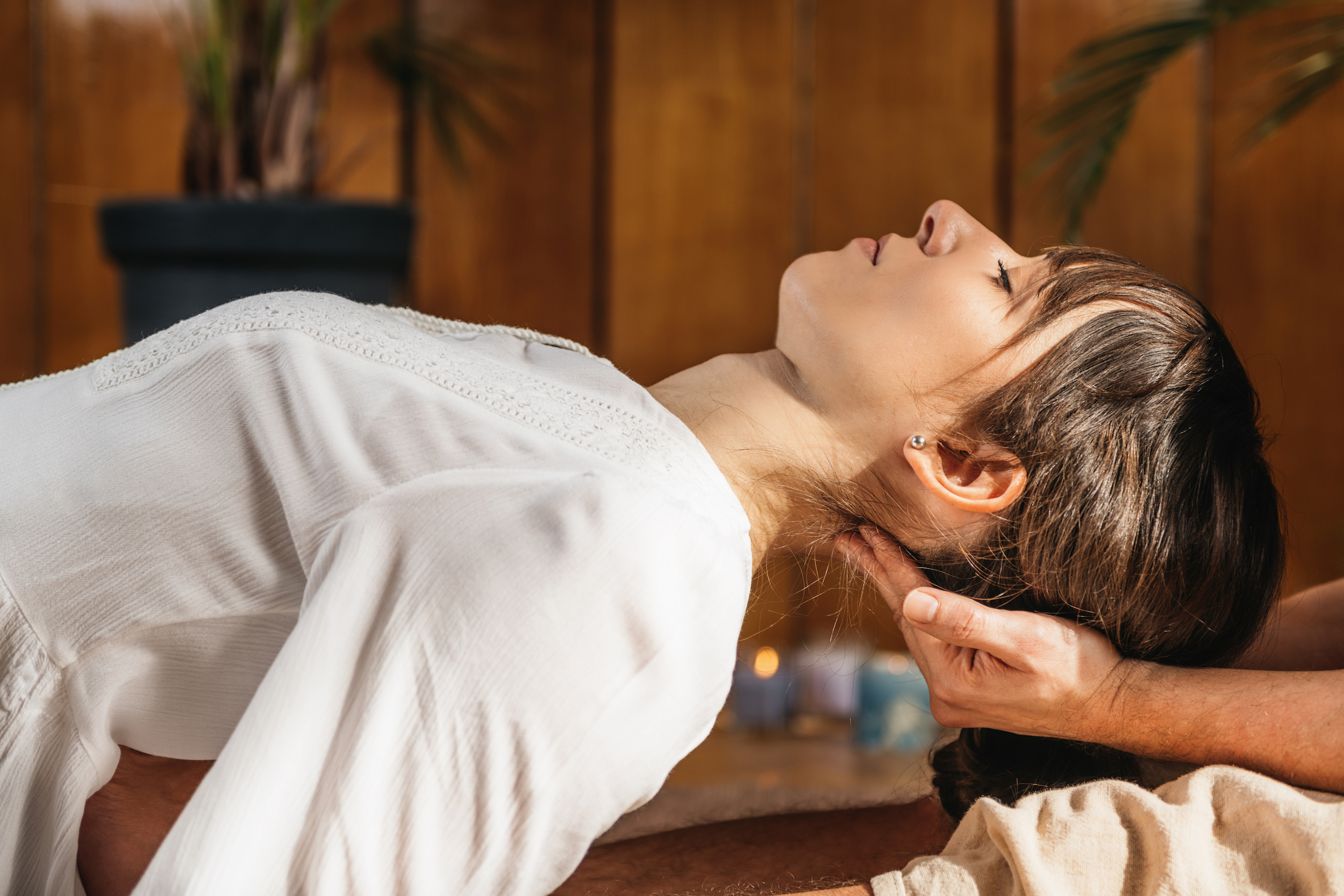 woman getting a relaxing massage