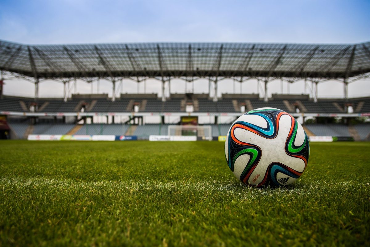 soccer ball on empty field
