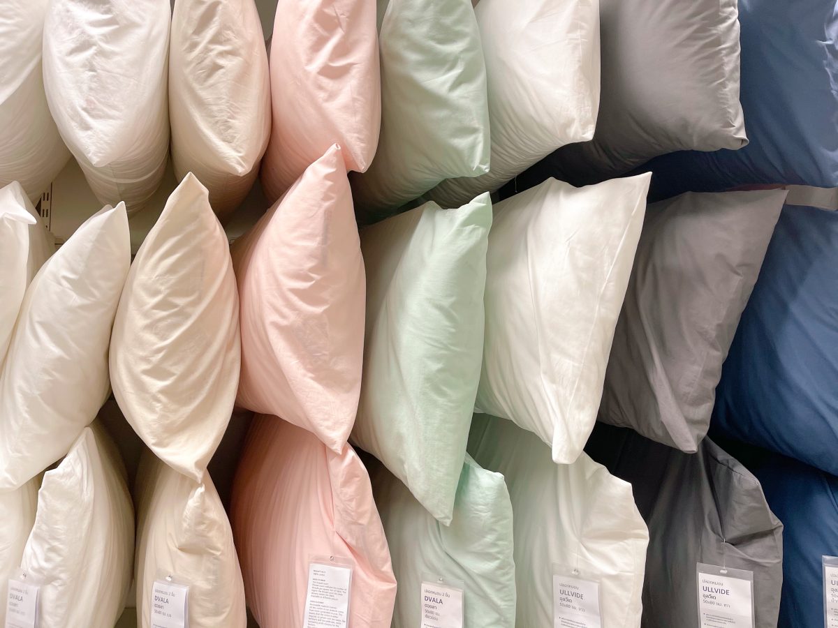 Display of colorful pillows
