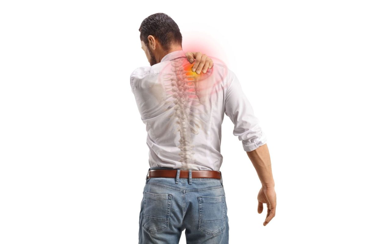 Man with upper back pain