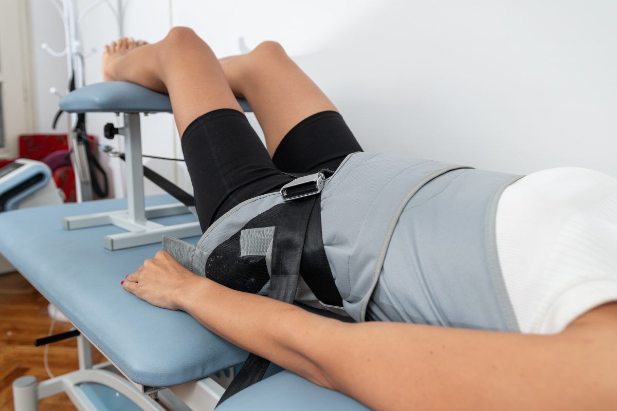 woman on spinal decompression table